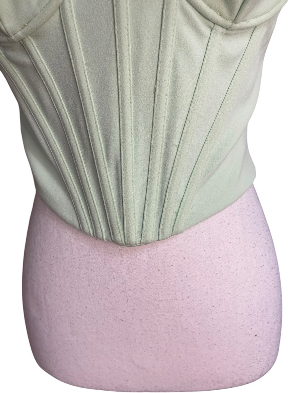 Zara Corset Bustier Crop Top Mint Green - Picture 2 of 16